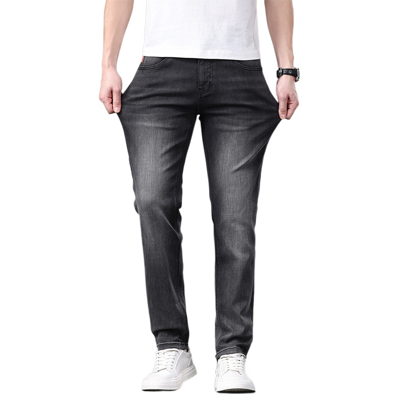 Fliwos Herren modische Jeans mit hohem Stretch und geradem Bein