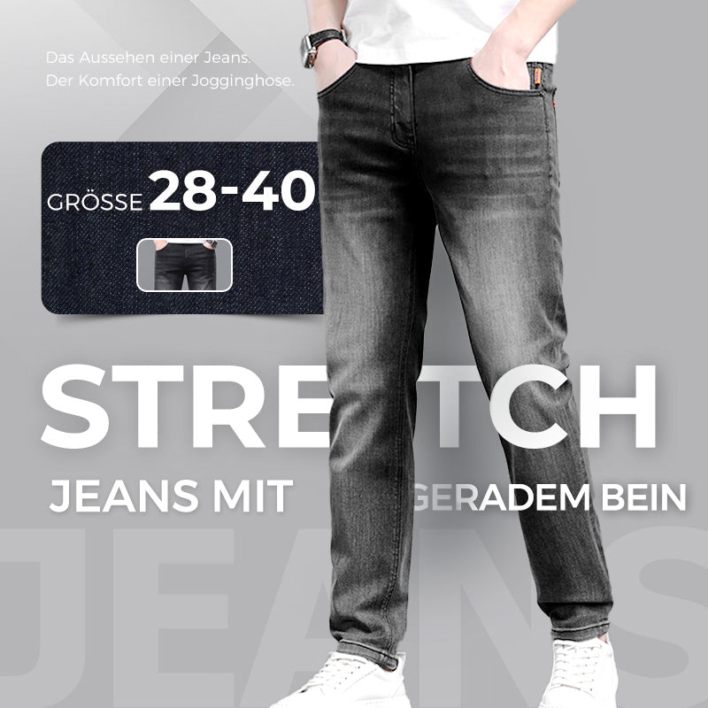 Fliwos Herren modische Jeans mit hohem Stretch und geradem Bein