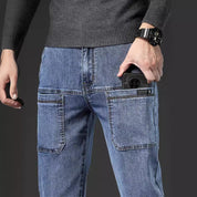 👖Strapazierfähiger Herren-Jeansoverall mit sechs Taschen