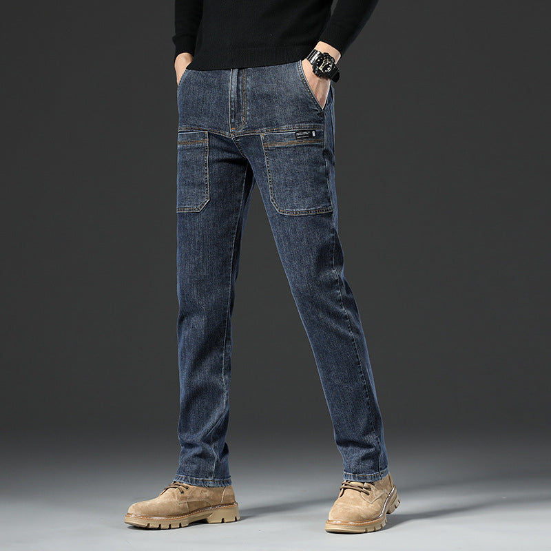 👖Strapazierfähiger Herren-Jeansoverall mit sechs Taschen