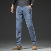 👖Strapazierfähiger Herren-Jeansoverall mit sechs Taschen