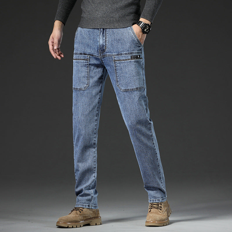 👖Strapazierfähiger Herren-Jeansoverall mit sechs Taschen