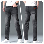 Fliwos Herren modische Jeans mit hohem Stretch und geradem Bein