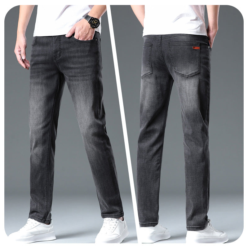 Fliwos Herren modische Jeans mit hohem Stretch und geradem Bein