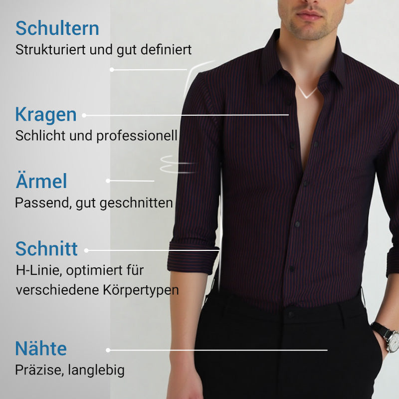 Herbstneuheiten im Verkauf🎉Fliwos® Atmungsaktives, knitterfreies Streifenhemd für Herren