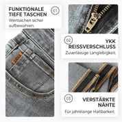 Fliwos Herren modische Jeans mit hohem Stretch und geradem Bein