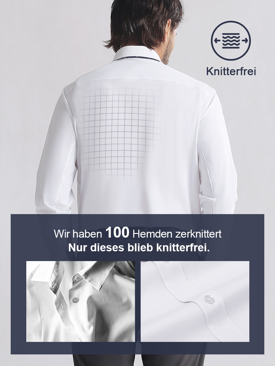 👑 Fliwos Bügelfreies Stretch-Hemd für Herren mit 3-fach-Schutz