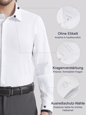 👑 Fliwos Bügelfreies Stretch-Hemd für Herren mit 3-fach-Schutz