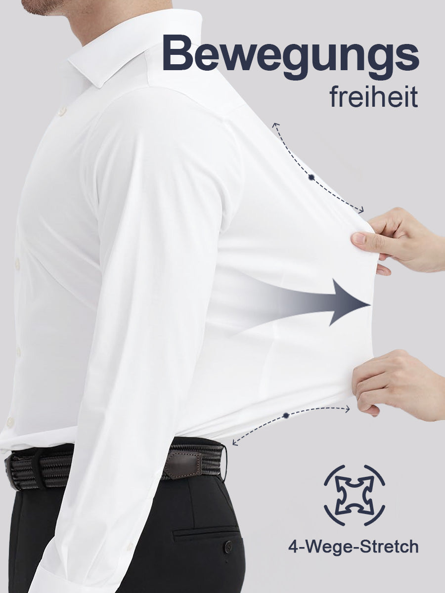👑 Fliwos Bügelfreies Stretch-Hemd für Herren mit 3-fach-Schutz