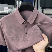 Leicht luxuriöses bedrucktes Polohemd für Herren