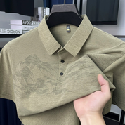Leicht luxuriöses bedrucktes Polohemd für Herren