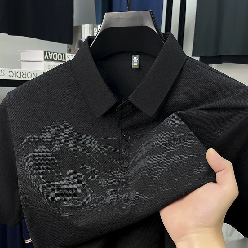Leicht luxuriöses bedrucktes Polohemd für Herren