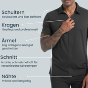 Fliwos Casual, atmungsaktives, knitterfreies Herren-T-Shirt mit Kragen