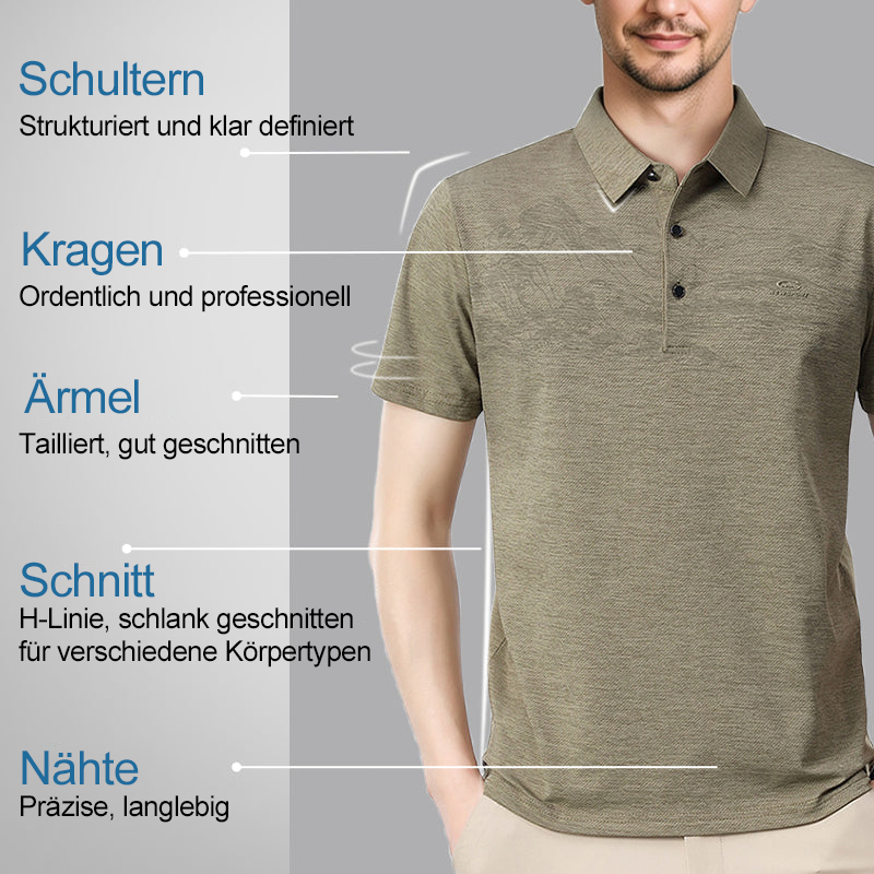 Leicht luxuriöses bedrucktes Polohemd für Herren