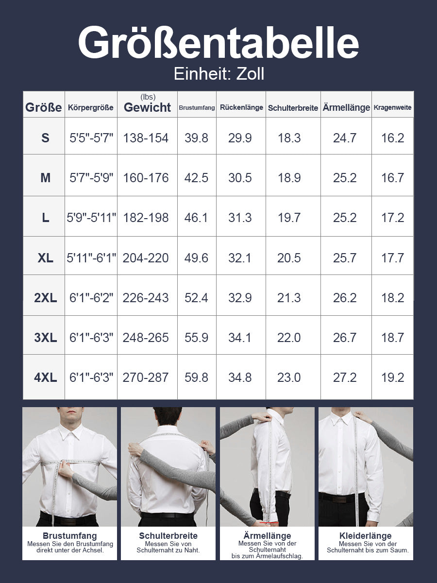 👑 Fliwos Bügelfreies Stretch-Hemd für Herren mit 3-fach-Schutz