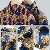 👑Men's fashion printing lapel short-sleeved shirt