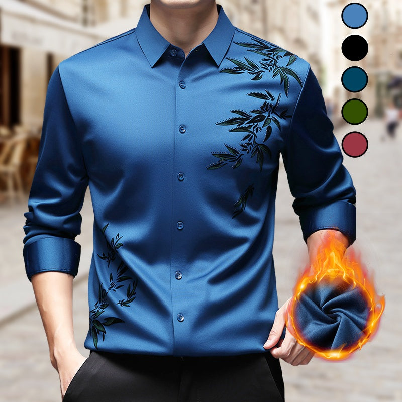 💥2025 HOT🔥Men's Thickened Print Lapel Button Down Shirts