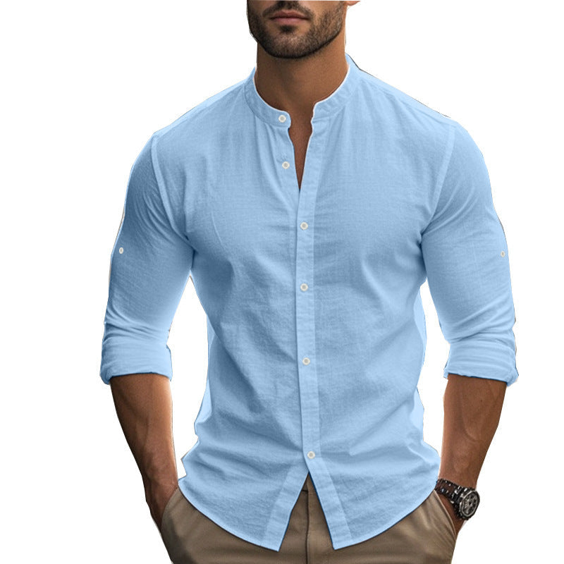 Herren lässiges zweiteiliges Leinen-Set: Oberteil und Shorts