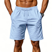 Herren lässiges zweiteiliges Leinen-Set: Oberteil und Shorts