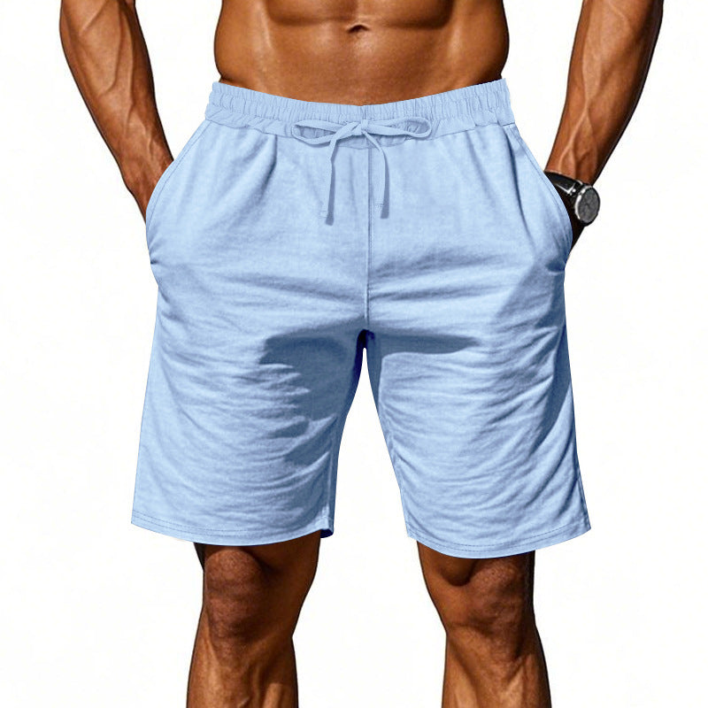 Herren lässiges zweiteiliges Leinen-Set: Oberteil und Shorts
