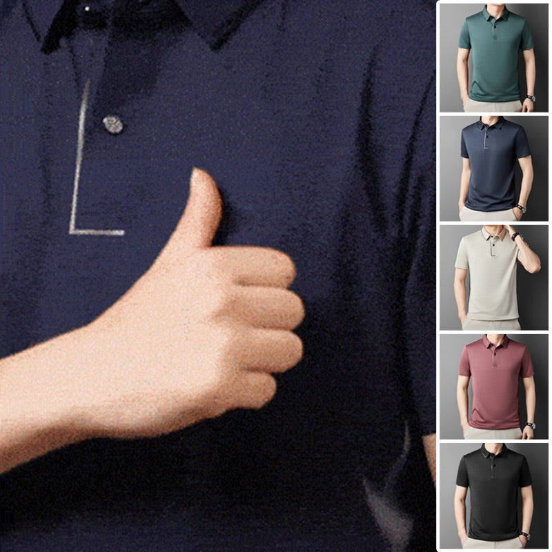 ✨2025 Neue Produkte auf dem Markt✨ Herren-Business-Freizeithemd mit Reverskragen aus Eis-Seide👚