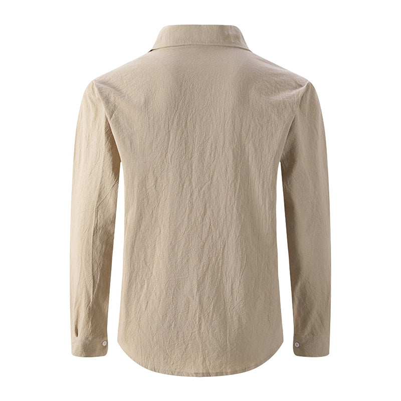 Men's Button Down Long Sleeve Linen Shirts