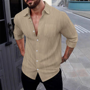 Men's Button Down Long Sleeve Linen Shirts