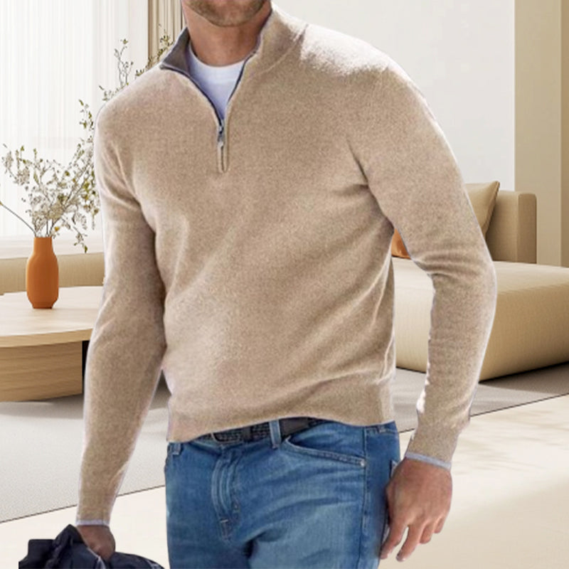 50 % Rabatt💥Herren Basic-Pullover mit Reißverschluss