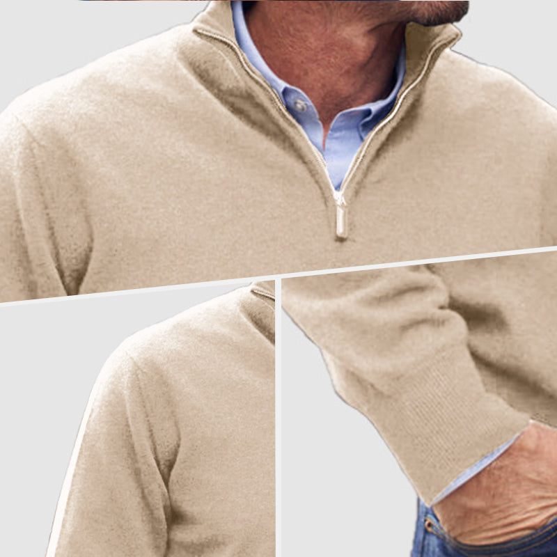 50 % Rabatt💥Herren Basic-Pullover mit Reißverschluss