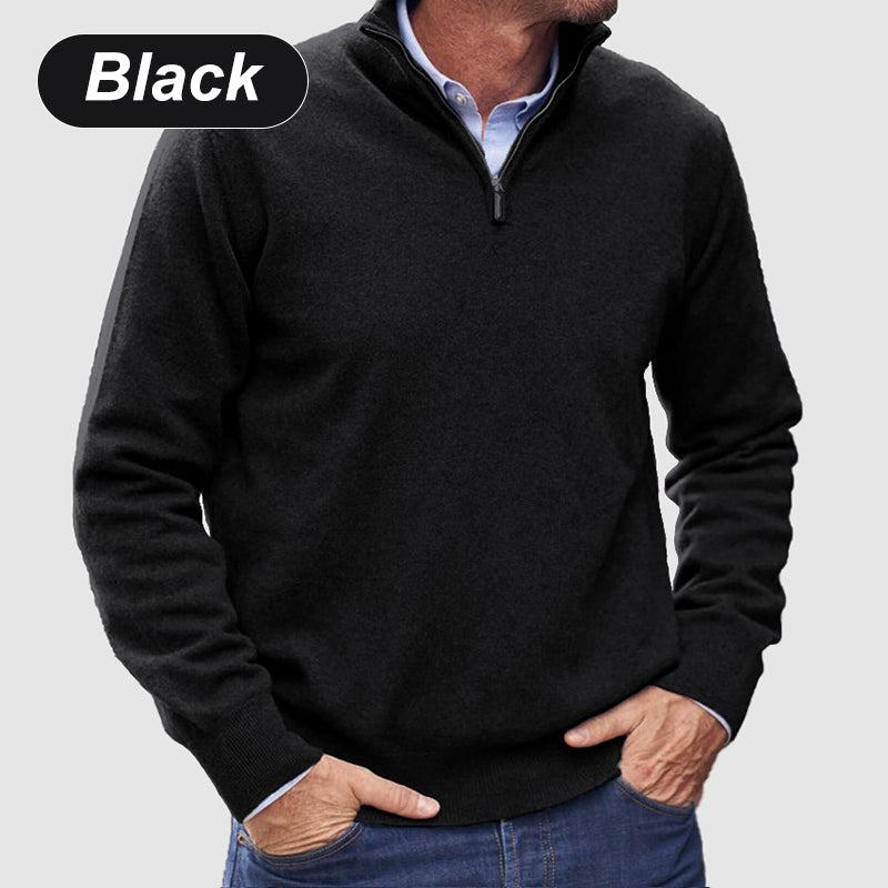 50 % Rabatt💥Herren Basic-Pullover mit Reißverschluss