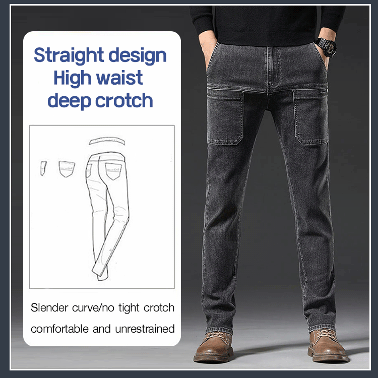 👖Strapazierfähiger Herren-Jeansoverall mit sechs Taschen