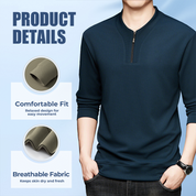 Men's Half-Zip Crew Neck Casual Pullover