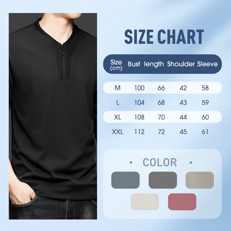 Men's Half-Zip Crew Neck Casual Pullover