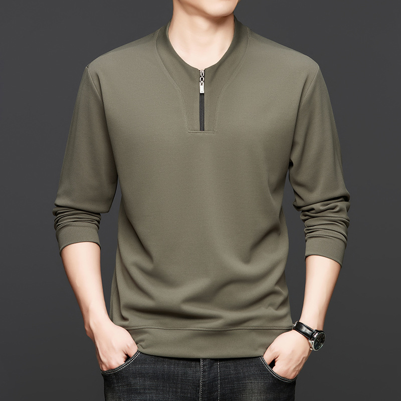 Men's Half-Zip Crew Neck Casual Pullover